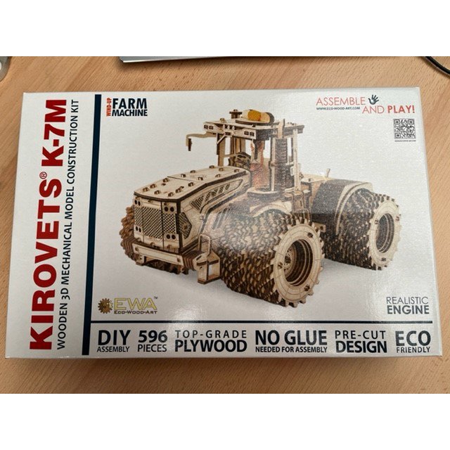 Eco Wood Art (EWA) 3D Mechanische Puzzel, Tractor K-7M