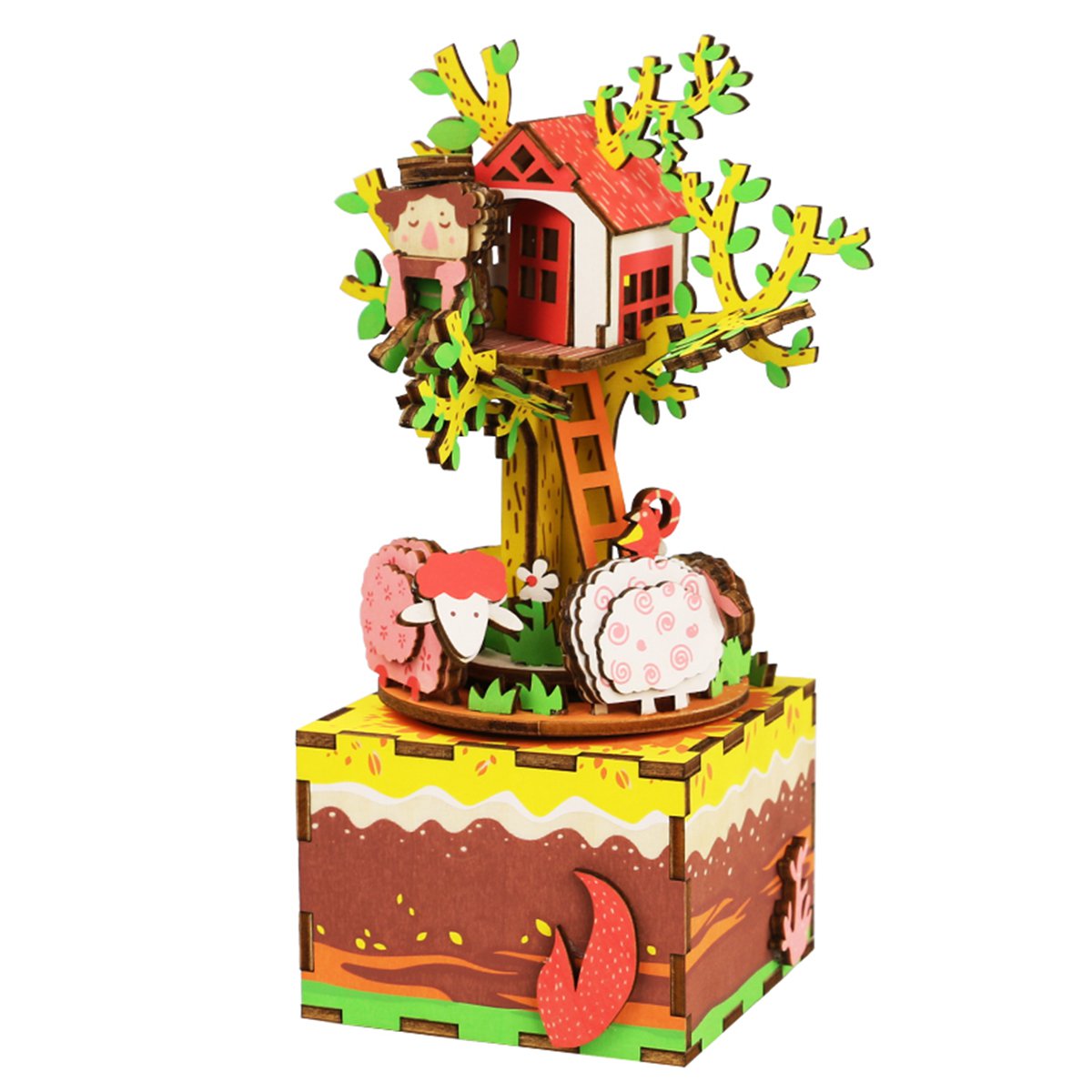Robotime, Muziekdoos Hout DIY 3D Puzzel Tree House
