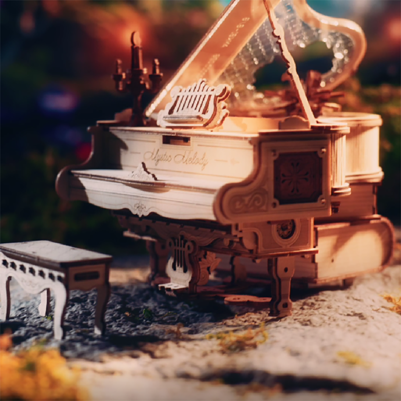 Robotime, Muziekdoos Hout DIY 3D Magic Piano, AMK81, 14x12,5x17c