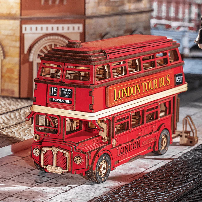 Robotime, Puzzelen was nog nooit zo leuk dan met deze 3D Houten Puzzel London Tour Bus