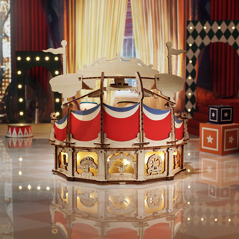 Robotime, Muziekdoos Hout DIY Tilt A Whirl