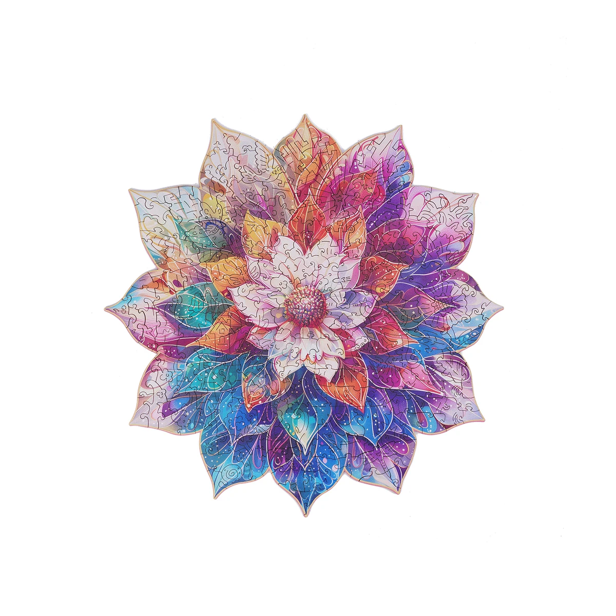 Robotime, Houten Legpuzzel Mystic Mandala Flower