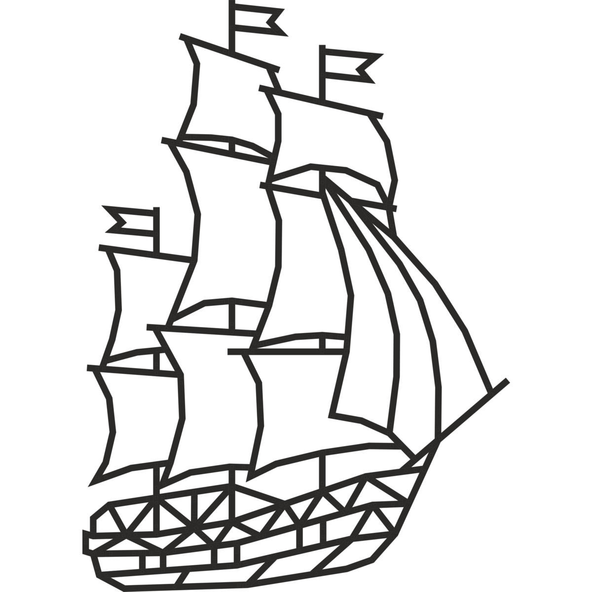 Eco Wood Art Wandpuzzel Schip