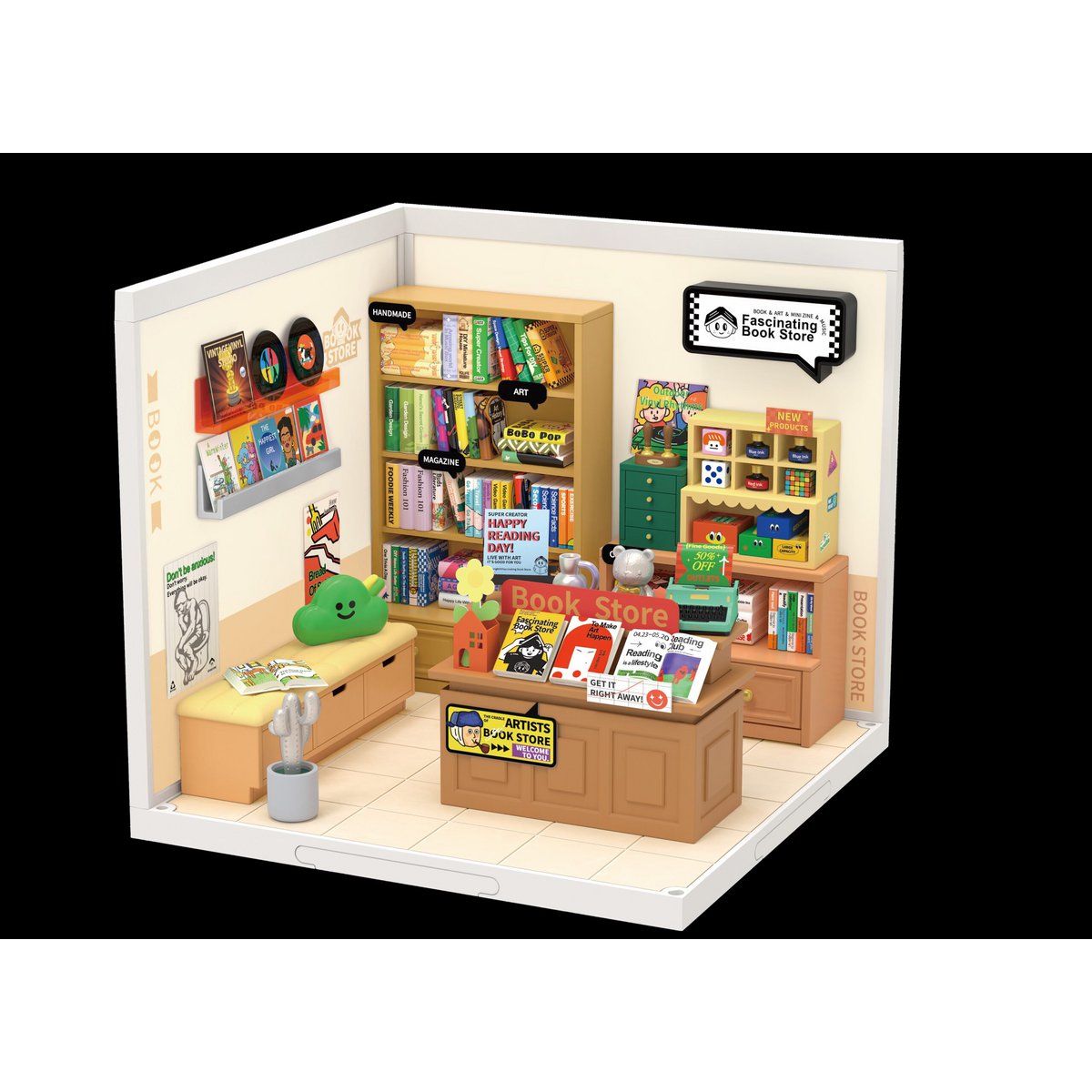 DIY Huisje Super Store Fascinating Bookstore, Robotime