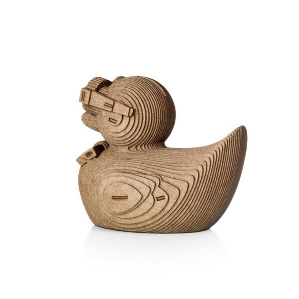 Eco Wood Art (EWA) 3D Houten Bouwset Spaarpot Eend/Duck, 3816, 12,7x10,7x12,8cm