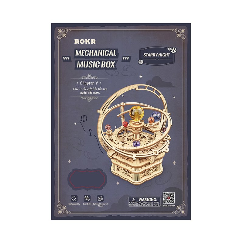 Robotime, Muziekdoos Hout DIY 3D Puzzel Starry Night