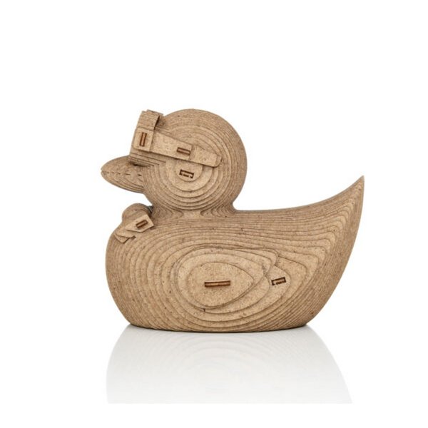 Eco Wood Art (EWA) 3D Houten Bouwset Spaarpot Eend/Duck, 3816, 12,7x10,7x12,8cm