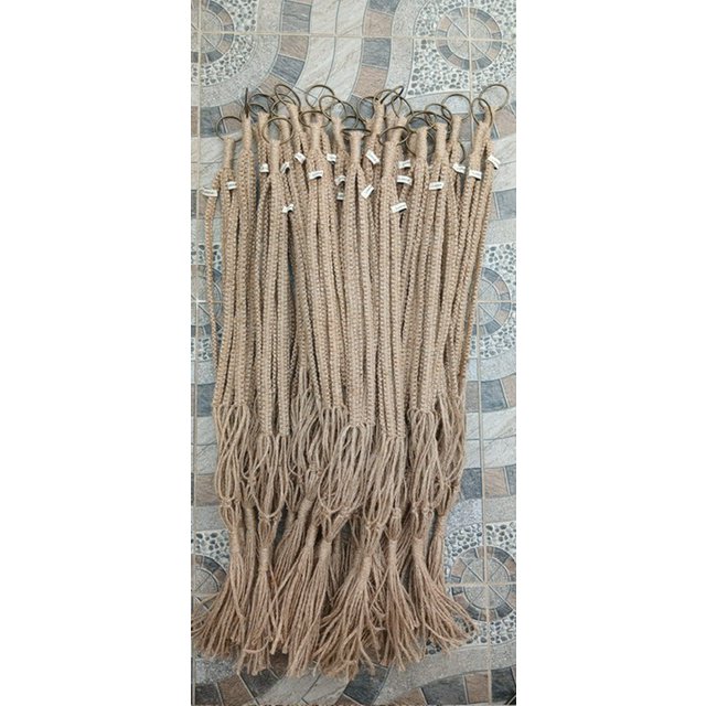 Luna-Leena plantenhanger - Macrame jute & zilver - Handgemaakt in Nepal