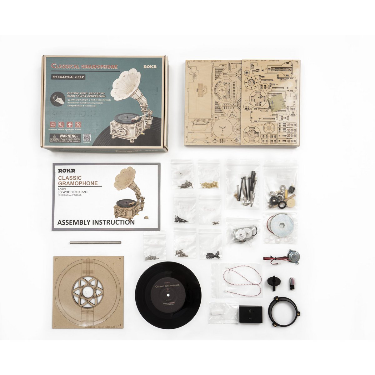 Houten Puzzel 3D Classical Gramophone, Robotime