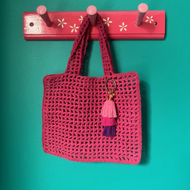 Luna-Leena Keychain Tassels - Paars - Organisch katoen - Handgemaakt in Nepal