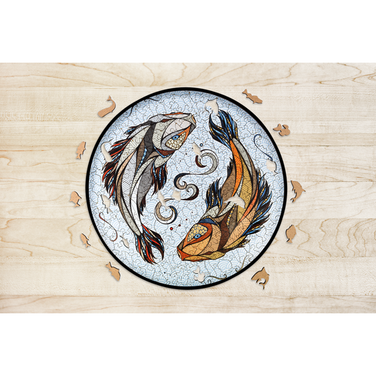 Eco Wood Art (EWA) Houten Legpuzzel Koi Karper/ Kois Size L