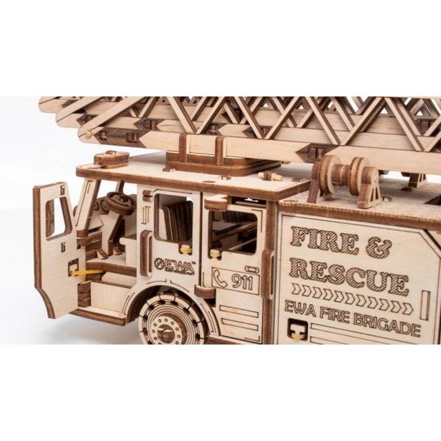 Eco Wood Art (EWA) Mechanische Puzzel Firetruck