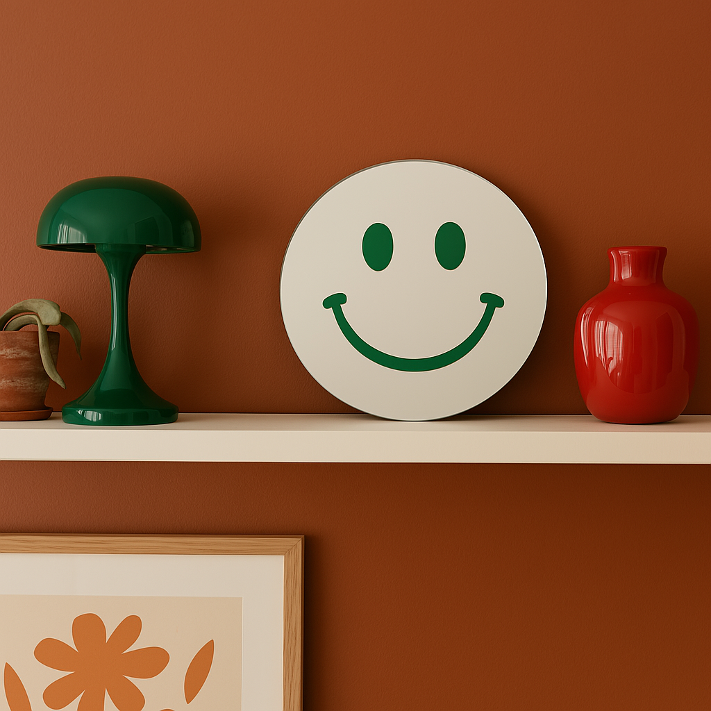 Vrolijkmakende Smiley spiegel Green Smile