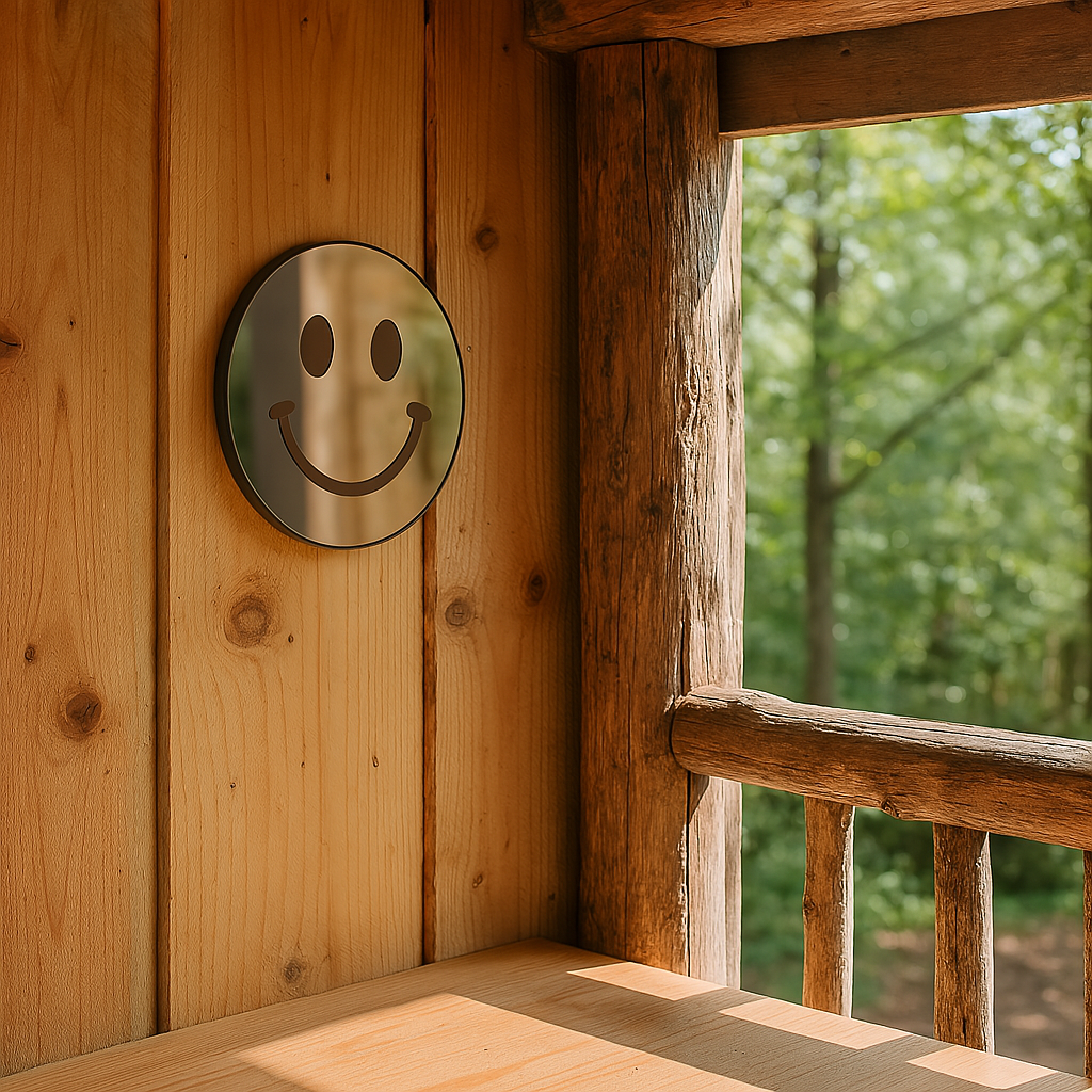 Vrolijkmakende Smiley spiegel Brown Smile