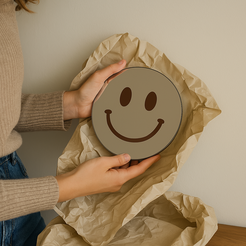 Vrolijkmakende Smiley spiegel Brown Smile