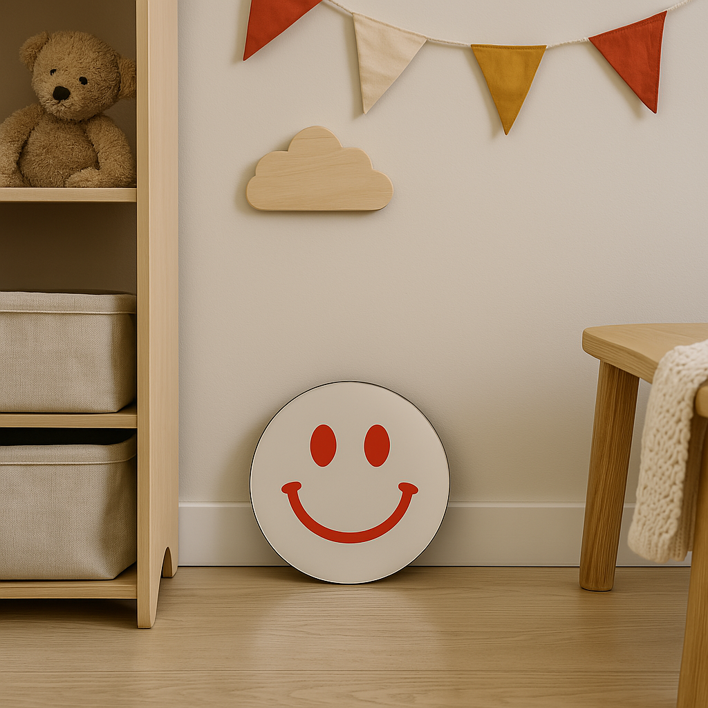 Vrolijkmakende Smiley spiegel Red Smile