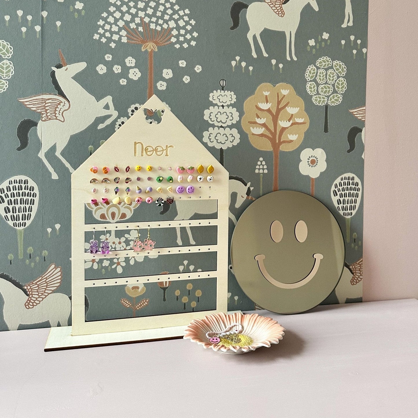 "Dagelijkse geluksboost" Smiley spiegel Beige Smile