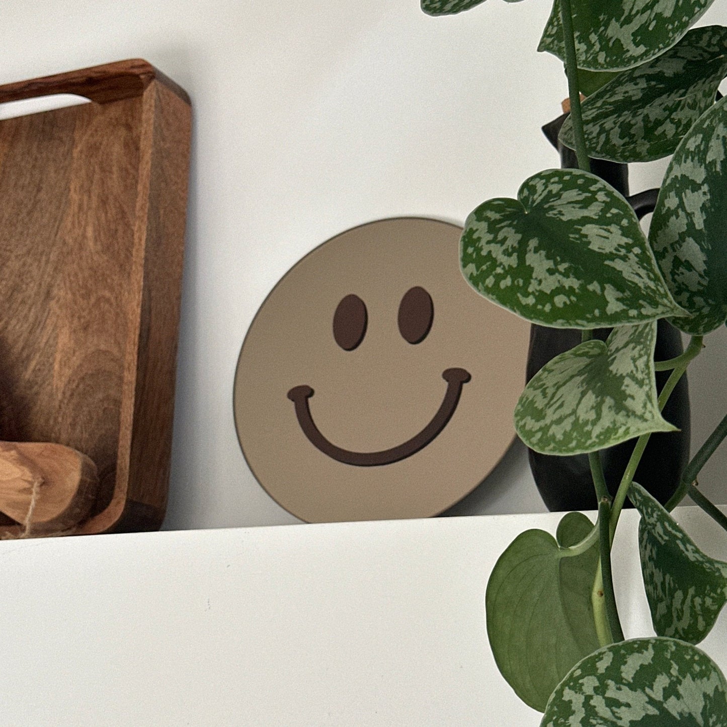 Vrolijkmakende Smiley spiegel Brown Smile