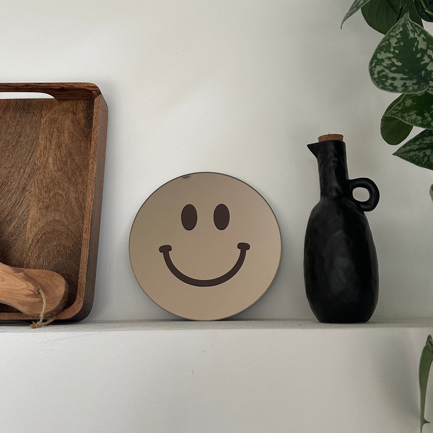 Vrolijkmakende Smiley spiegel Brown Smile