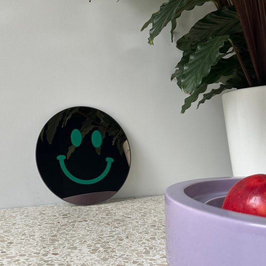 "Dagelijkse geluksboost" Smiley spiegel Dark Green Smile