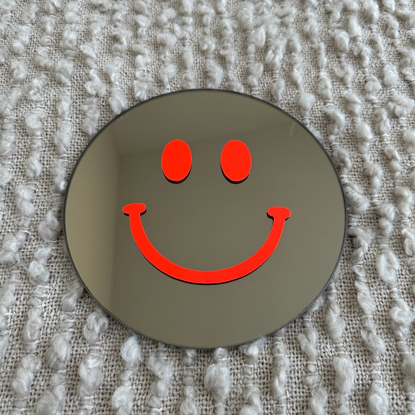 "Dagelijkse geluksboost" Smiley spiegel Neon Orange Smile