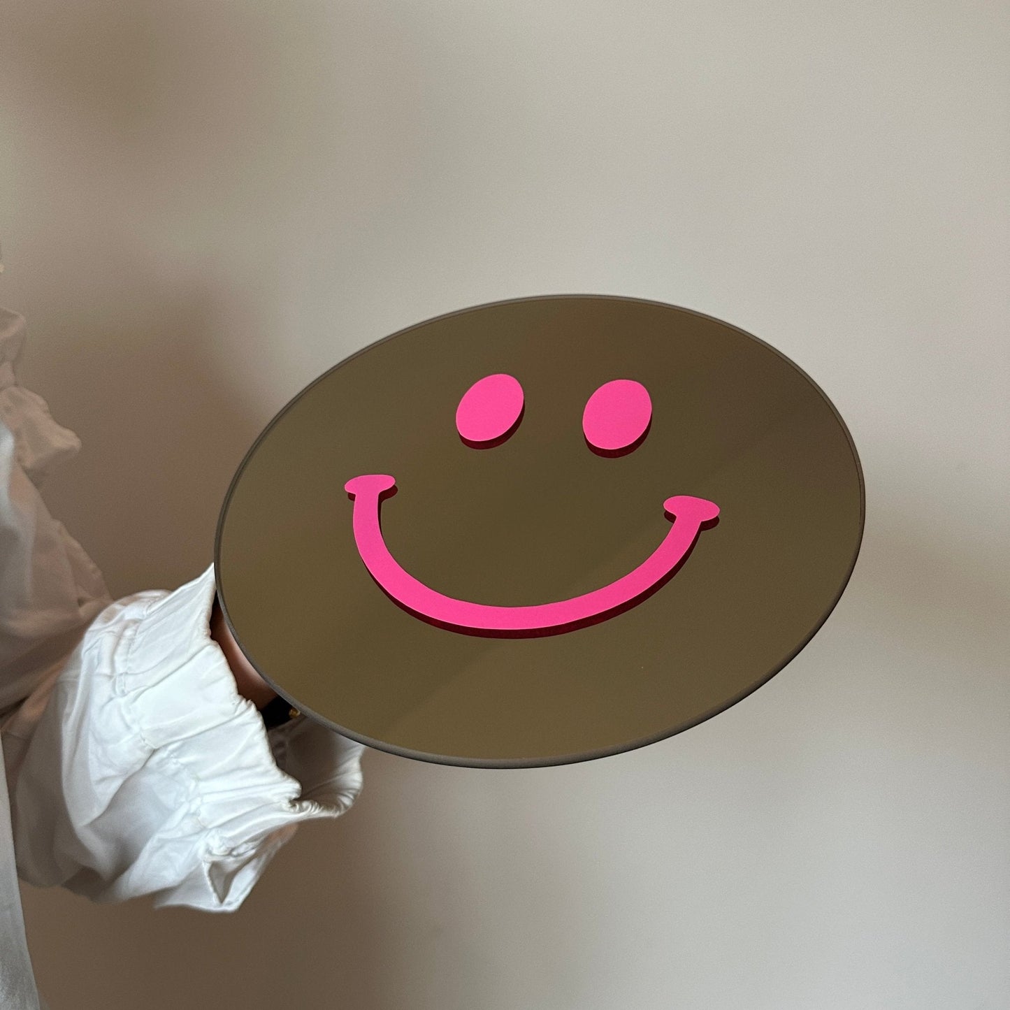 "Dagelijkse geluksboost" Smiley spiegel Pink Smile