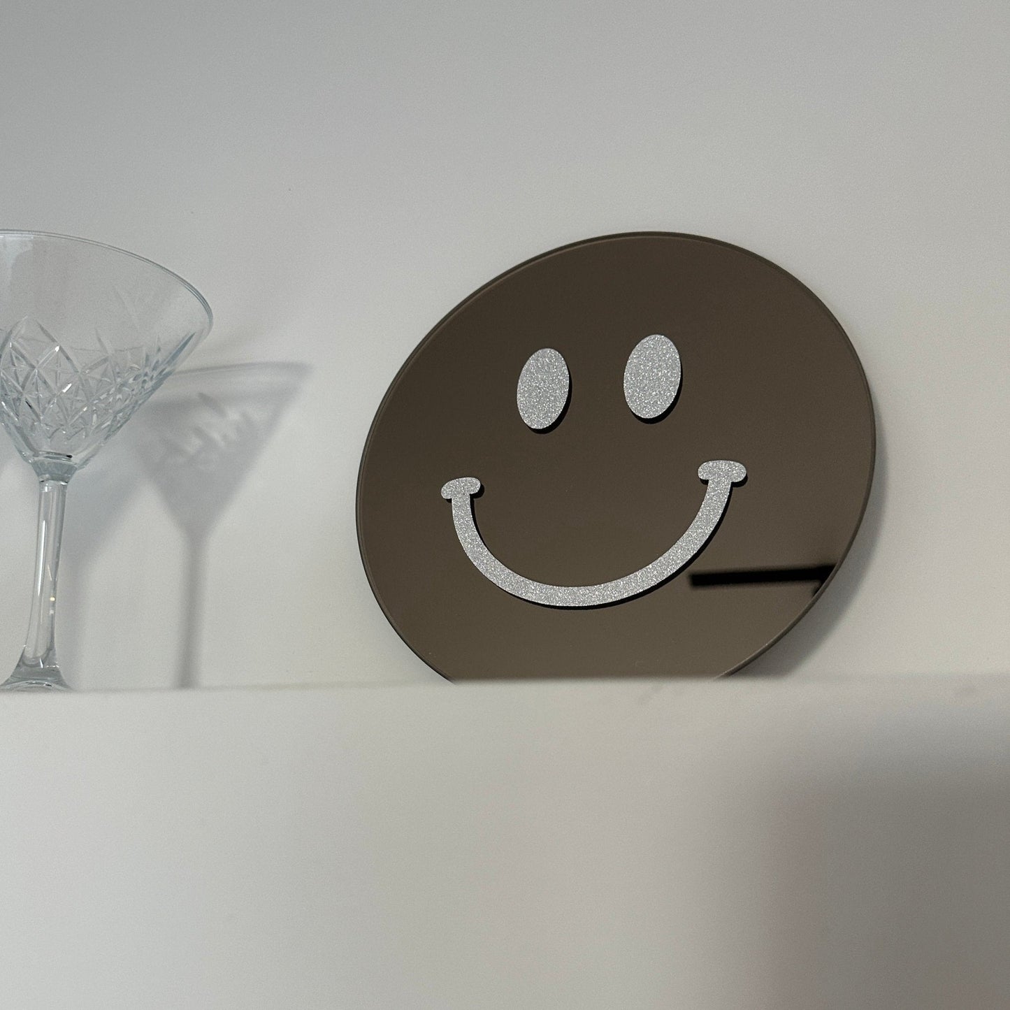 Vrolijkmakende Smiley spiegel Silver Smile