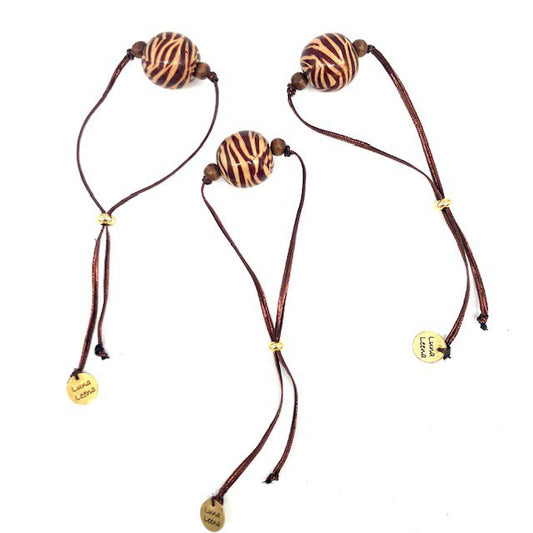 Luna-Leena armband Leopard Brown - gemaakt van bestaande kettingen van Nepal