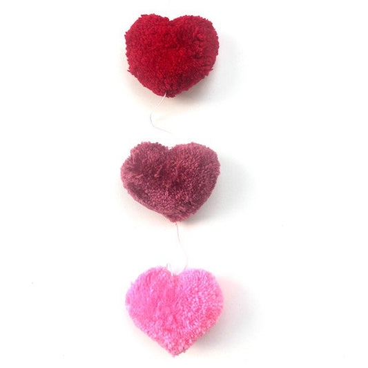 Luna-Leena slinger harten rood & roze - 100% zachte wol - Handgemaakt in Nepal