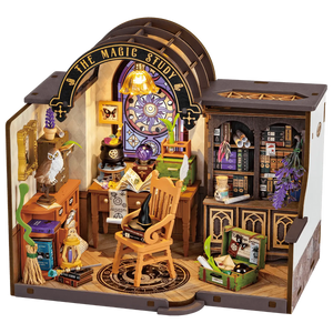 Robotime, DIY Huisje The Magic Study met LED verlichting, DG166, 21x13x19cm