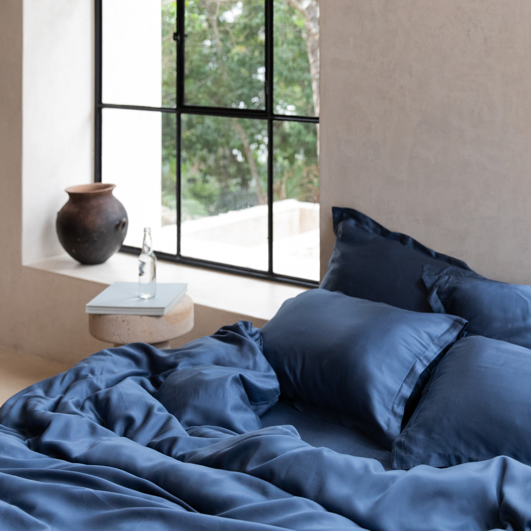 TENCEL™ - Sateen Dekbedovertrek Donker Blauw