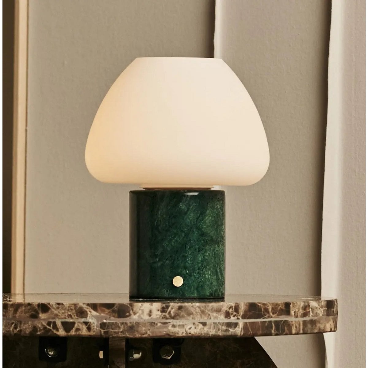 Tavellio- Ostade Groen, Verde Alpi Marmer Oplaadbare Tafellamp | Uniek, dimbaar en 3 lichtkleuren