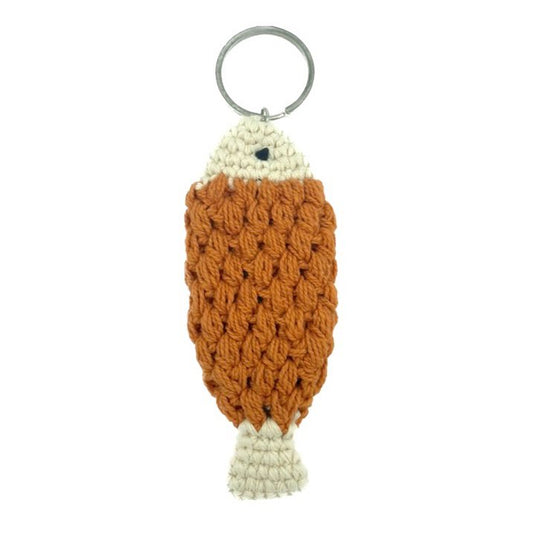 Luna-Leena Keychain Fish  - Oranje - Handgehaakt in Nepal