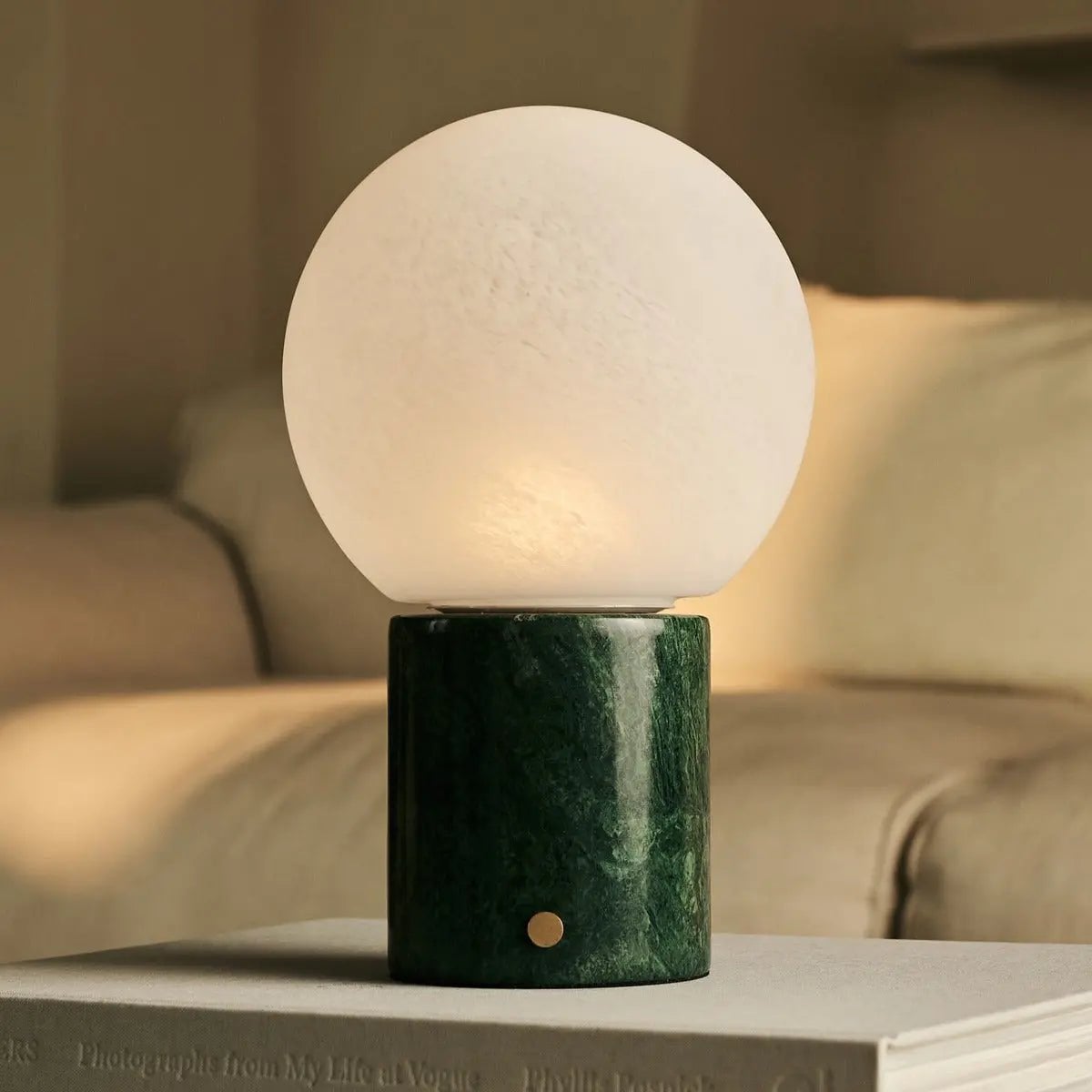Tavellio - Metsu Groen – Verde Alpi Marmer Oplaadbare Tafellamp | Authentiek, dimbaar en tot 100 uur licht