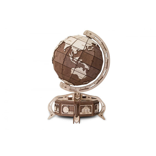 Eco Wood Art (EWA) 3D Mechanische Puzzel Globe Bruin