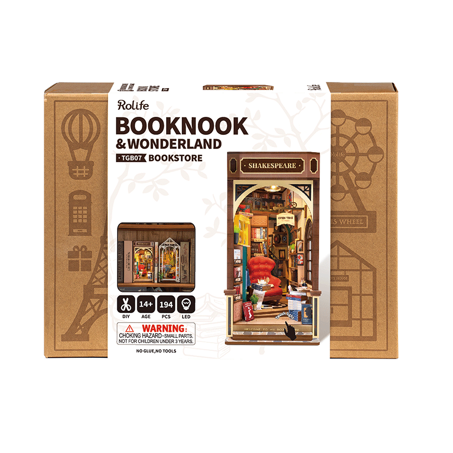 Robotime, DIY Book Nook Boekensteun Shakespeare's, TGB07, 20x11,5x22cm