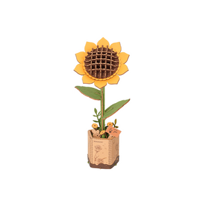 Robotime, DIY Houten Bloem Sun Flower, Zonnebloem, TW011, 9,5x8,5x23cm