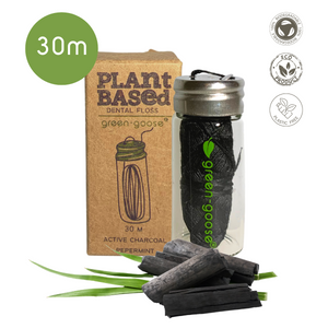 green-goose Bio-based Flosdraad | Met 3 Navullingen | Charcoal Mint