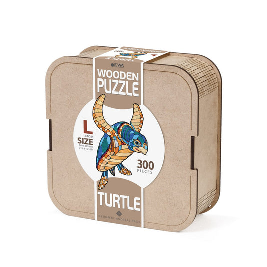 Eco Wood Art (EWA) Houten Legpuzzel Schildpad/ Turtle size L