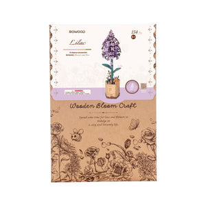Robotime, DIY Houten Bloem Lilac, Lila Sering, TW021, 7,5x7x22,5cm