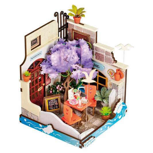 Robotime, DIY Huisje Sea Holiday Restaurant, DS039, 10x9,x13cm