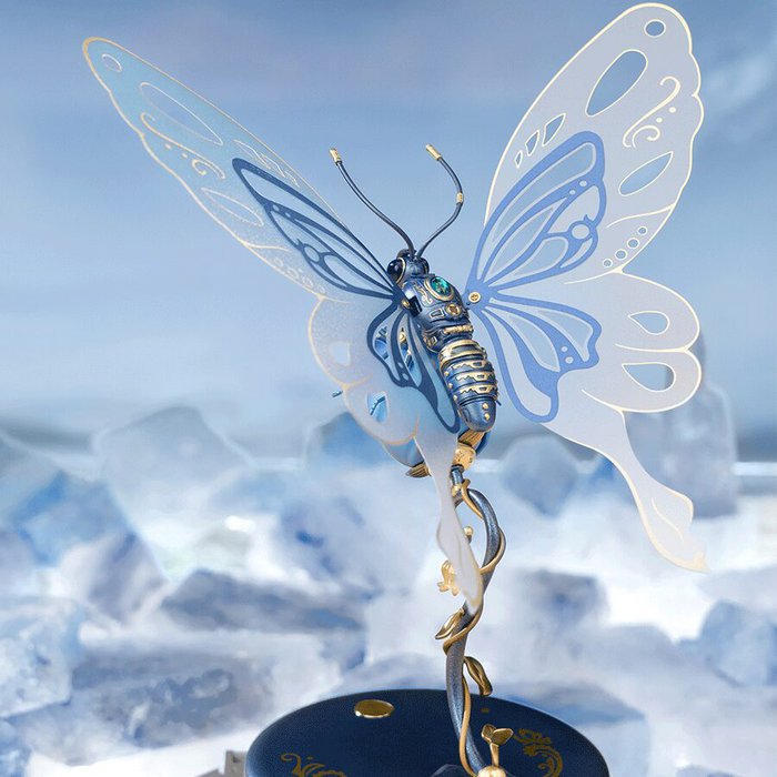Robotime, 3D DIY Kunststof Bouwpakket Vlinder/ Butterfly Blue, MI05B, 15,5x14,5x23cm