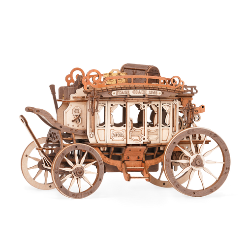 Robotime, Muziekdoosje Hout DIY 3D Mechanical Music Box Stagecoach/ Mechanische Muziekdoos Koets, AMKA1, 21,8x11,2x14,6cm