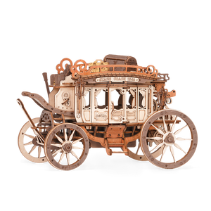 Robotime, Muziekdoosje Hout DIY 3D Mechanical Music Box Stagecoach/ Mechanische Muziekdoos Koets, AMKA1, 21,8x11,2x14,6cm