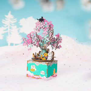 Robotime 3D Puzzle Music Box Cherry Blossom Tree