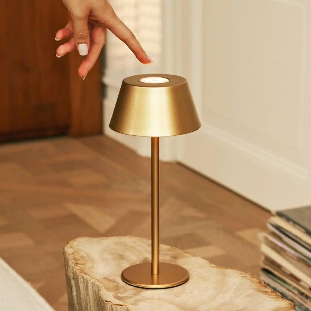 Tavellio - Milou Gold Tafellamp zonder Kabel | Modern, design en 3 lichtmodi