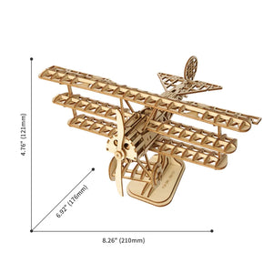 Robotime, 3D Houten Puzzel Vliegtuig