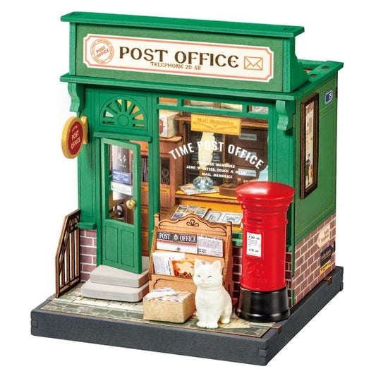 Robotime, DIY Huisje Centry Post Office,DS037, 9,5x9,5x12cm