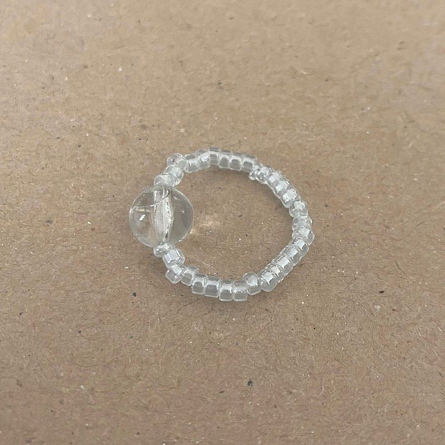 Luna -Leena ring gerecycled transparant - Handgemaakt in Nepal