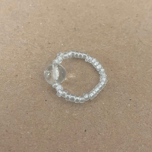 Luna -Leena ring gerecycled transparant - Handgemaakt in Nepal